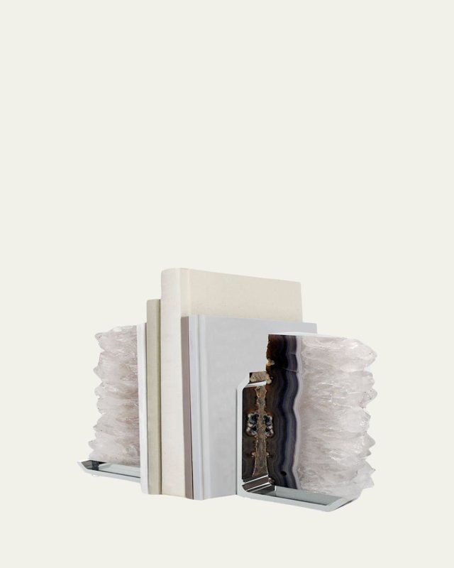 FIM Agate Druzy Bookends